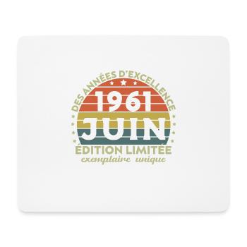 Anniversaire Millésime Fabriqué en Juin 1961 - Tapis de souris (format paysage) - blanc - Devant