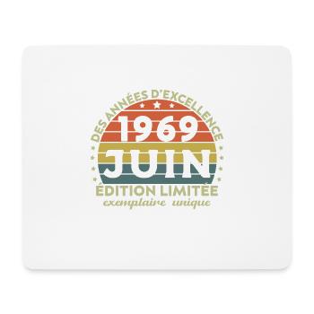 Anniversaire Millésime Fabriqué en Juin 1969 - Tapis de souris (format paysage) - blanc - Devant