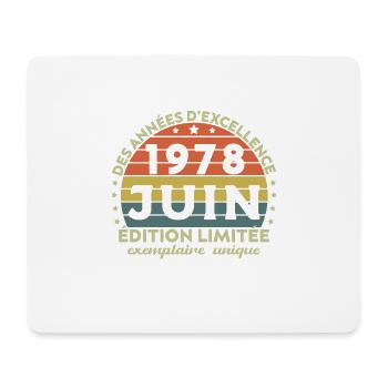 Anniversaire Millésime Fabriqué en Juin 1978 - Tapis de souris (format paysage) - blanc - Devant
