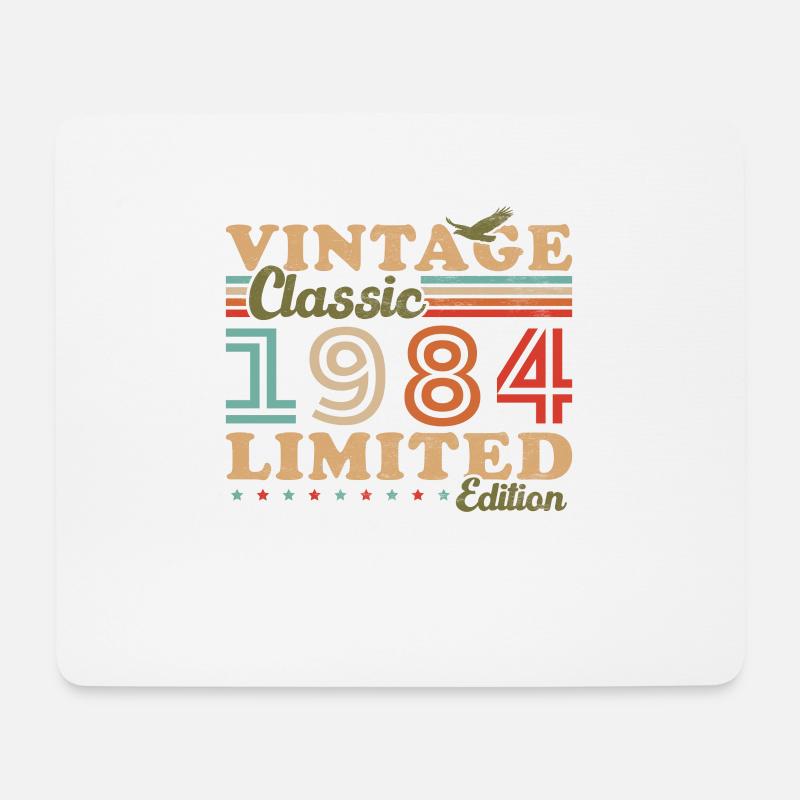 Vintage 1984 Retro 1984 Geburtstagsgeschenk - Mousepad (Querformat) - Weiß