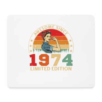 1974 Vintage Femme Anniversaire Rétro Cadeau - Tapis de souris (format paysage) - blanc - Devant