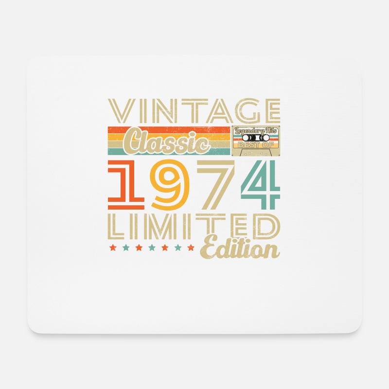 1974 Vintage Retro Geburtstagsgeschenk - Mousepad (Querformat) - Weiß