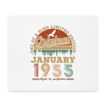 70 Ans Cadeau D'anniversaire Nées En Janvier 1955 - Tapis de souris (format paysage) - blanc - Devant