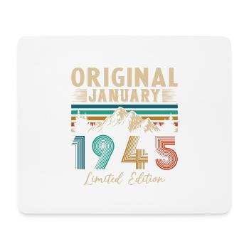 Geburtstagsgeschenk Geboren im Januar 1945 - Mousepad (Querformat) - Weiß - Vorne