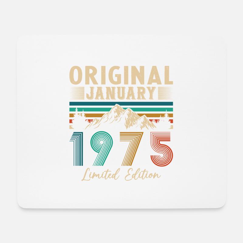 Jahrgang Januar 1975 Geburtstagsgeschenk - Mousepad (Querformat) - Weiß