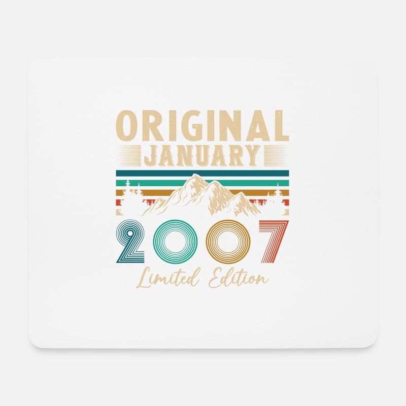 Geburtstagsgeschenk Geboren im Januar 2007 - Mousepad (Querformat) - Weiß