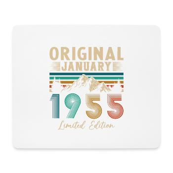 Birthday Gift Born In January 1955 - Mouse Pad (horizontal) - white - Front