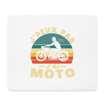 Je peux pas j ai Moto Humour cadeau - Tapis de souris (format paysage) - blanc - Devant