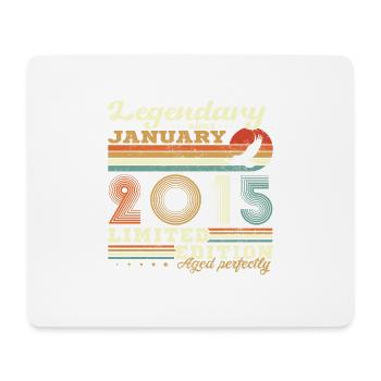 10 Ans Cadeau D'anniversaire Nées En Janvier 2015 - Tapis de souris (format paysage) - blanc - Devant