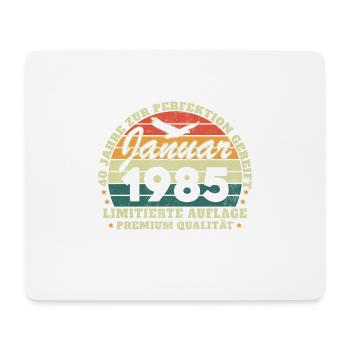 40th Anniversary Born in January 1985 - Mouse Pad (horizontal) - white - Front