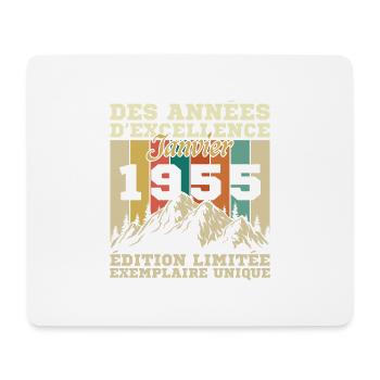 70 Ans Cadeau D'anniversaire Nées En Janvier 1955 - Tapis de souris (format paysage) - blanc - Devant