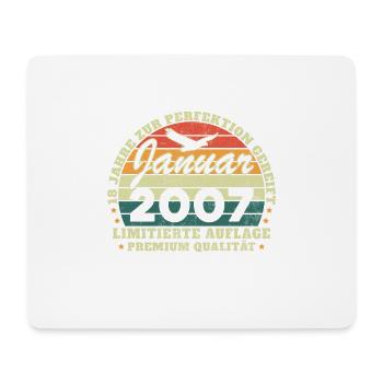 18 Years Birthday Born in January 2007 - Mouse Pad (horizontal) - white - Front
