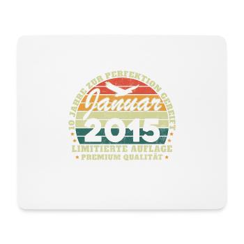 10 ans Né en janvier 2015 - Tapis de souris (format paysage) - blanc - Devant
