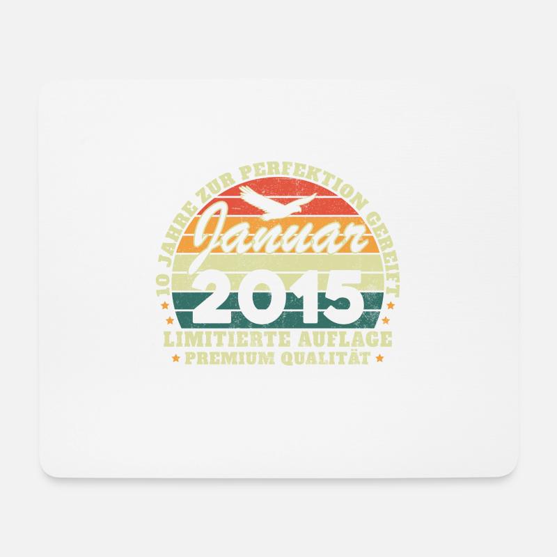 10 Jahre Geburtstag Geboren Im Januar 2015 - Mousepad (Querformat) - Weiß