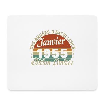 70 Ans Cadeau D'anniversaire Nées En Janvier 1955 - Tapis de souris (format paysage) - blanc - Devant