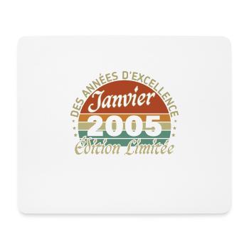 20 Years Birthday Gift Born In January 2005 - Mouse Pad (horizontal) - white - Front