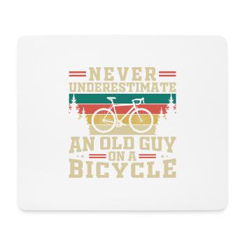 Never Underestimate An Old Guy On A Bicycle - Mouse Pad (horizontal) - white - Front
