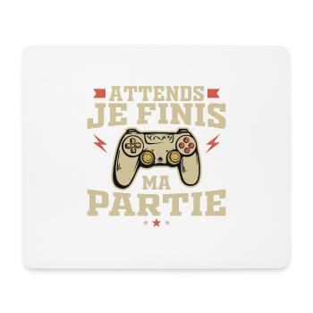 Warte, ich beende mein Spiel - Mousepad (Querformat) - Weiß - Vorne