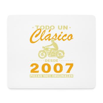 Motard Un classique né en 2007 - Tapis de souris (format paysage) - blanc - Devant