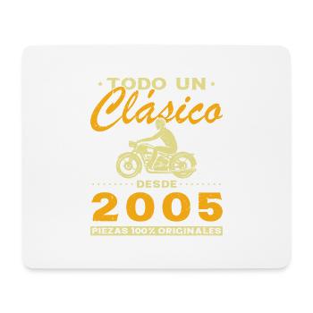 Motard Un classique né en 2005 - Tapis de souris (format paysage) - blanc - Devant