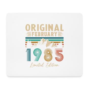 Février 1985 Vintage Anniversaire 1985 Cadeau - Tapis de souris (format paysage) - blanc - Devant