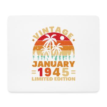 Geburtstagsgeschenk Geboren im Januar 1945 - Mousepad (Querformat) - Weiß - Vorne