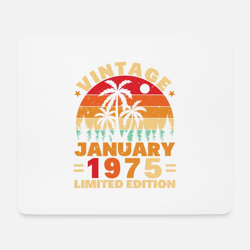 Jahrgang Januar 1975 Geburtstagsgeschenk - Mousepad (Querformat) - Weiß