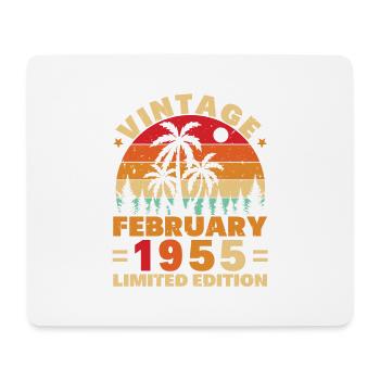 Februar 1955 Vintage Geburtstag 1955 Geschenk - Mousepad (Querformat) - Weiß - Vorne