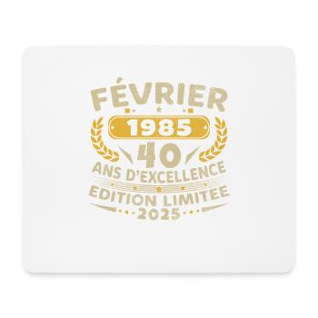 Février 1985 40 Ans Vintage Anniversaire Cadeau - Tapis de souris (format paysage) - blanc - Devant