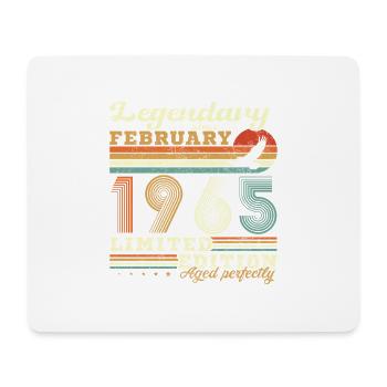 Février 1965 Vintage Anniversaire 1965 Cadeau - Tapis de souris (format paysage) - blanc - Devant