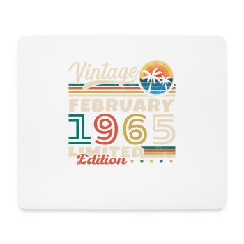 Février 1965 Vintage Anniversaire 1965 Cadeau - Tapis de souris (format paysage) - blanc - Devant