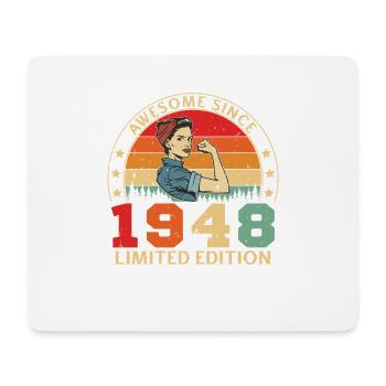 1948 Anniversaire des femmes Édition limitée Vintage - Tapis de souris (format paysage) - blanc - Devant