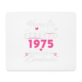 50ème Anniversaire Femme 50 Ans Réalisé En 1975 Février - Tapis de souris (format paysage) - blanc - Devant