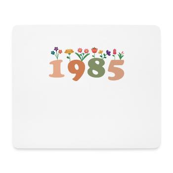 40 Années Vintage 1985 Anniversaire Femmes Fleurs - Tapis de souris (format paysage) - blanc - Devant