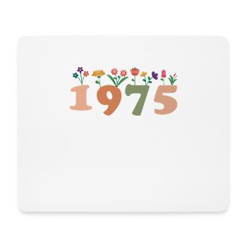 50 Années Vintage 1975 Anniversaire Femmes Fleurs - Tapis de souris (format paysage) - blanc - Devant