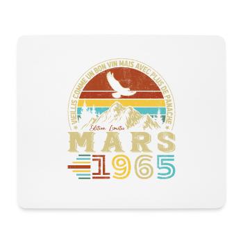 Mars 1965 Vintage Cadeau Anniversaire - Tapis de souris (format paysage) - blanc - Devant