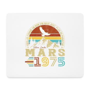 March 1975 Vintage Birthday Gift - Mouse Pad (horizontal) - white - Front