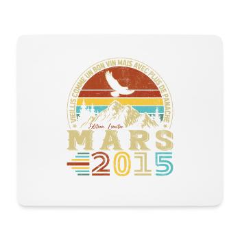 Mars 2015 Vintage Cadeau Anniversaire - Tapis de souris (format paysage) - blanc - Devant