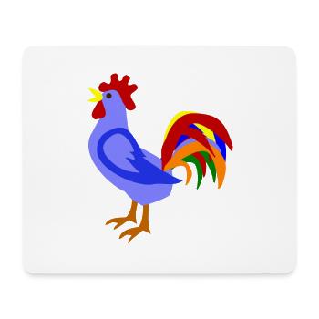 Coq coloré dans la conception artistique - Tapis de souris (format paysage) - blanc - Devant