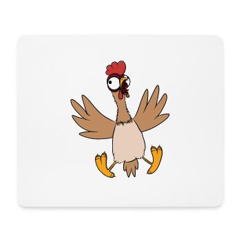 Poulet - Tapis de souris (format paysage) - blanc - Devant