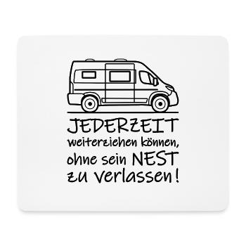 Van - Jederzeit weiterziehen - Kastenwagen - Mousepad (Querformat) - Weiß - Vorne