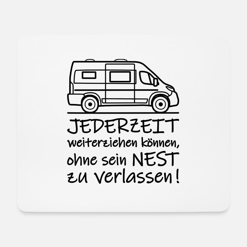 Van - Jederzeit weiterziehen - Kastenwagen - Mousepad (Querformat) - Weiß
