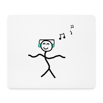 Music Dancing Happy Stick Figures - Mouse Pad (horizontal) - white - Front