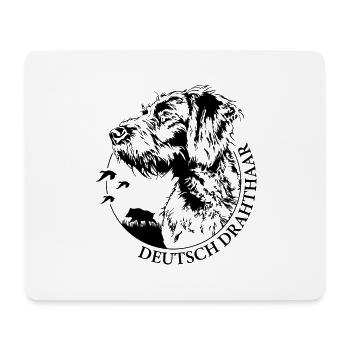 DEUTSCH DRAHTHAAR Wilsigns Jagdhund Jagdhunde - Mousepad (Querformat) - Weiß - Vorne