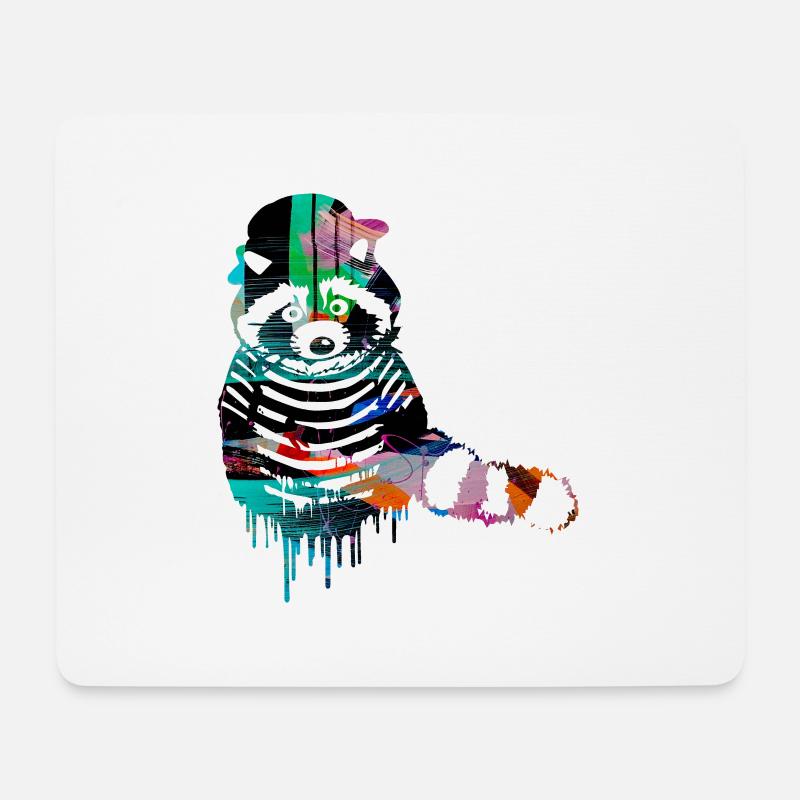 waschbär,bunt,pantomime,graffiti - Mousepad (Querformat) - Weiß