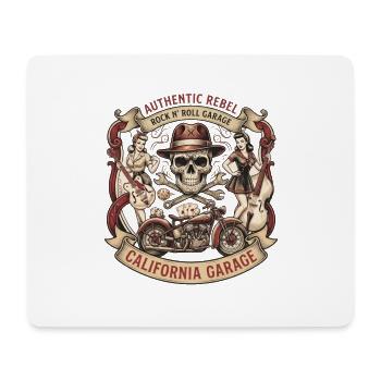 California Rebel Skull Garage - Mousepad (Querformat) - Weiß - Vorne