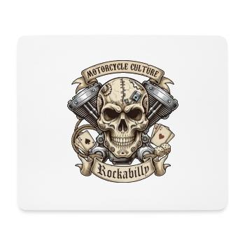 Rockabilly Totenkopf Moto Kultur - Mousepad (Querformat) - Weiß - Vorne