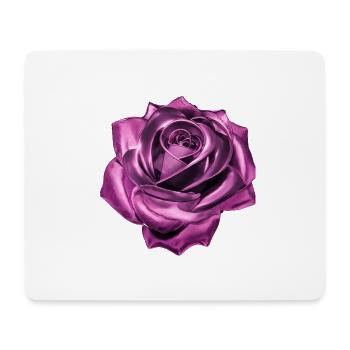 Rose, Rose, Métal, Métallique - Tapis de souris (format paysage) - blanc - Devant