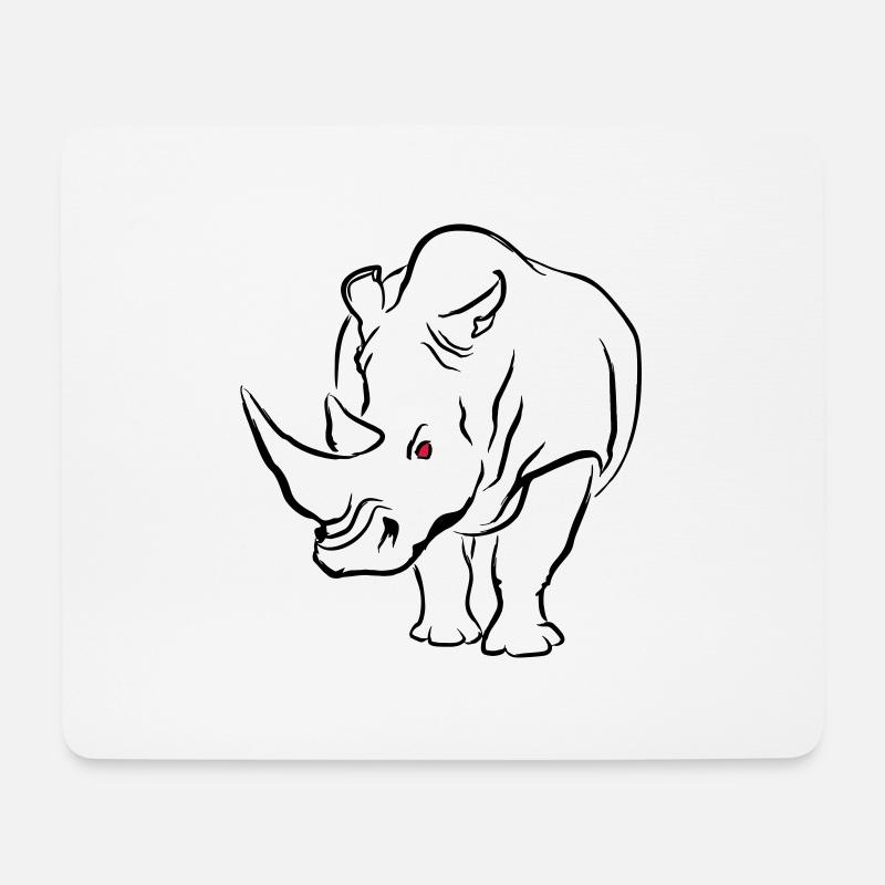 RHINO - Mousepad (Querformat) - Weiß