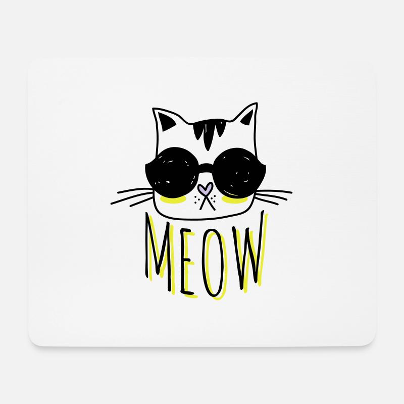Cool Cat - Mousepad (Querformat) - Weiß